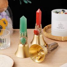 1个天然水晶尖头手摇铜铃铛床头铃铛叫醒课堂家居装饰圣诞铃铛礼品纪念品圣诞礼物 - 水晶柱鈴鐺 - 查看 6