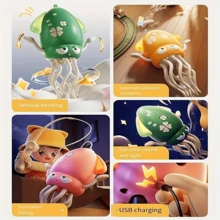 Electric Automatic Obstacle-Avoiding Octopus, LED Light Music Dance, Intelligent Obstacle-Avoiding Magic Dance, Indoor Entertainment Toy, Family And Friends Suitable Gift - Pink - View 9