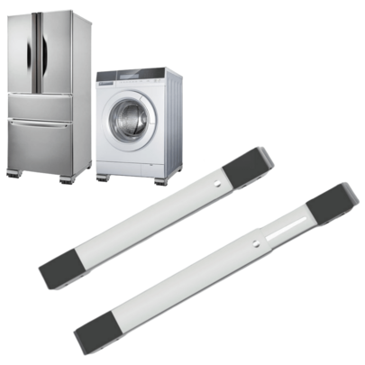 2 piezas Ruedas extensibles para mover electrodomésticos y muebles del hogar, base de ruedas ajustable y resistente para lavadora, soporte metálico móvil, apto para refrigeradores, lavadoras, armarios