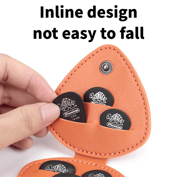 1 pezzo Portapick in pelle a forma di cuore che contiene 6 plettri, disponibile in più colori, compatto e portatile, regalo per chitarristi/Ognissanti/Natale