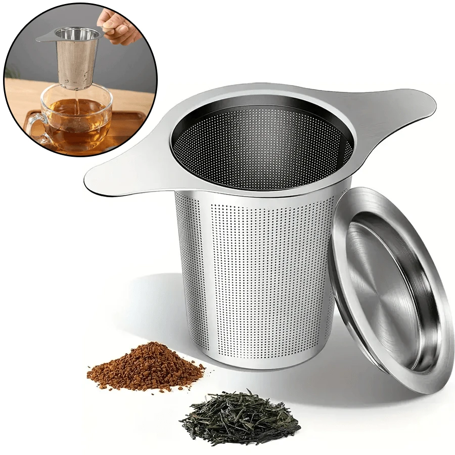 1pc Ultra-Fine Stainless Steel Tea Filter - Moderate Size And Large Capacity, Suitable For Making Pine Tea And Coffee. Made Of Stainless Steel. Kitchen Accessories,Cups Accessories,Coffee Accessories - متعدد الألوان - مشاهدة 1