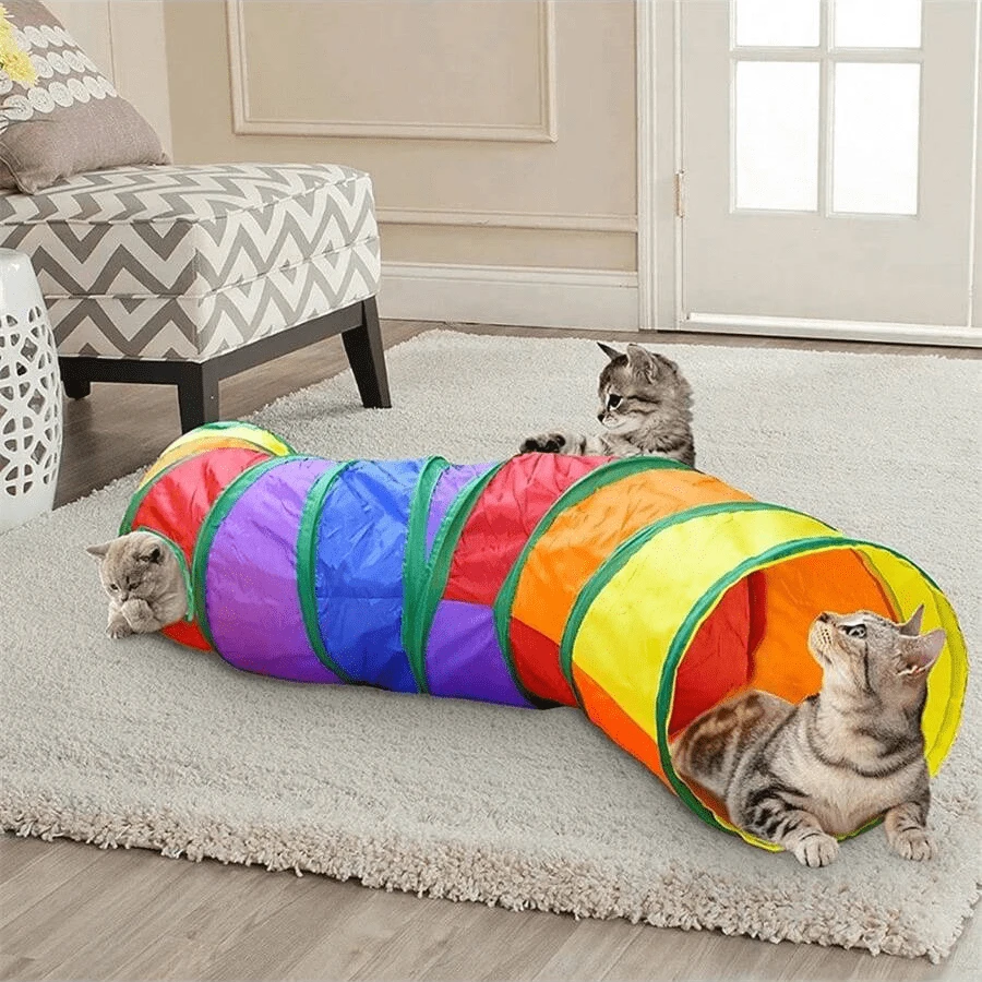 Colorful Cat Maze Tunnel Pet Toy - Multicolor - View 1