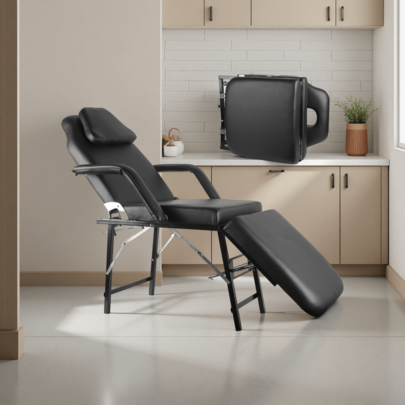 Portable Tattoo Chair, Adjustable Massage Facial Table Bed, 73 Inch Massage Tattoo Chair For Salon Beauty Spa, Folding Spa Bed Table With Carry Case, Black Lash Bed, Massage Bed, Salon Equipment, Beauty Bed, Salon Furniture, Lash Table