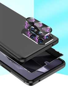 4-In-1 Screen & Camera Lens Protector For S24 Ultra - 2pcs Privacy Tempered Glass + 2pcs Camera Lens Protectors, Anti-Spy, Anti-Scratch, Anti-Drop Compatible With Galaxy S21/S22/S23/S24 Ultra/S24 FE/A06/A16/A26/A36/A56/S25 Ultra/S25 Gift For Birthday, Family, Friends Phone Screen Protector, Phone Accessories Screen Protection Essentials, Applicable To Daily Shield, Office, Home Privacy Screen Protector Waterproof Shockproof Anti-Fall Scratch Resistant