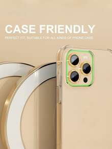 (3pcs) Compatible With IPhone 16 Pro/15 Pro Max/14/13/12/11 Lens Protector, 9h Tempered Glass Lens Protector, Screen Protector, Metal Ring, Scratchproof Decorative Accessories - Gold - View 2