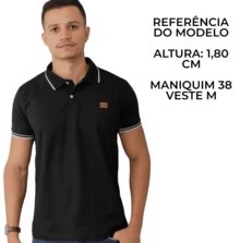 Men's Summer T-Shirt Regular Fit Buttons On The Front Embroidery Contrasted Waistband - Màu be - Xem 2