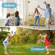 Goo Ball Children's Toy - Outdoor Game, Beach Toy, Throwing Ball Set With 2 Bats And 1 Ball, Perfect Beach Game Combination Courtyard Playground, Suitable For Children/Adults/Family Easter Gifts - 寶藍色 - 查看 6