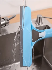 三合一多功能玻璃清洁剂，带喷雾器和刮刀 - 手持式窗户、瓷砖和汽车挡风玻璃刮水器，高效清洁 - 彩色 - 查看 2