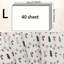 15/40 Sheets Of Thin Paper With Christmas Lantern Patterns, Gift Wrapping Paper, Suitable For Christmas Decoration, Winter, Thanksgiving, Birthday Gift Packaging, Bouquet Packaging, Gift Bag Filling, And Party Gifts, Best For Christmas, Perfect For Thanksgiving