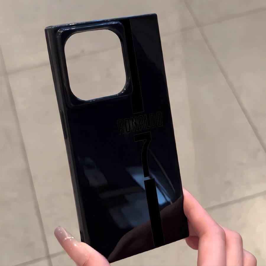 Teléfono con diseño de patrón de bloques de hilo negro, adecuado para las series 16 Pro, 16, 15 Pro, 14, 14 Plus, 13, 13 Pro, 12 Pro, 12 Pro. Diseño de cobertura total a prueba de golpes con orificio grande, marco liso brillante y prominente. - Negro - Ver 1