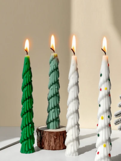 DIY 圣诞树硅胶模具，用于香薰蜡烛 - 节日松树形蜡烛制作套件、工艺用品和装饰品