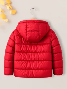Chamarra Daniel acolchada marca Tandera con capucha para niño, abrigo de invierno con forro de peluche - Rojo - Ver 2