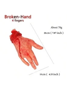 Decoración de Halloween Horrible Miembros rotos falsos de sangre Dedos Piernas Brazo Pies Corazón Partes del Body falsas a tamaño natural Accesorios para fiestas de Halloween