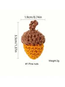 5个手工编织橡果，钩针橡果装饰品，迷你钩针可爱摇摆橡果，DIY工艺品，节日DIY装饰品，桌面摆件，魅力装饰吊坠，适用于房间装饰、情人节装饰、卧室装饰、家居装饰、情人节礼物 - 彩色 - 查看 7