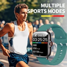 新款男女通用智能手表，支持通话/接听，追踪步数/卡路里/距离，多种运动模式，闹钟/来电/信息提醒，1.83英寸全触控屏幕，兼容安卓系统，是圣诞节、新年、情人节及其他节日的理想礼物。 - 彩色 - 查看 9