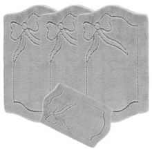 4pc Washable Rug Mat Set Caravan Romany Anti-Allergic Non-Slip Tourer Leafy - Grey - View 2