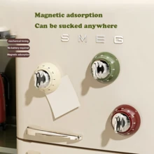 Magnetyczny mechaniczny timer – precyzyjny timer odliczający czas z mocnym klejem, mechaniczny timer biurkowy/lodówkowy do gotowania, pieczenia i nauki (łatwy do odczytania pokrętłem) 1 szt. - Wielokolorowe - Zobacz 5