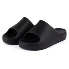 Women's Comfortable Cloud Slide Free Platform Flip Flops Promotion EVA Sandal - 黑色 - 查看 1