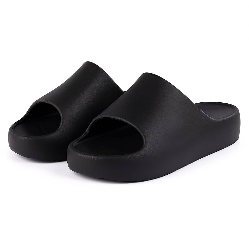 Women's Comfortable Cloud Slide Free Platform Flip Flops Promotion EVA Sandal - 黑色 - 查看 1