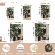 Bộ 3 tranh phong cảnh thành phố Ý tối giản hiện đại - Tranh nghệ thuật treo tường đương đại, cây ô liu xanh, tranh du lịch, kiến trúc châu Âu với cây cối, chủ đề thiên nhiên, tranh mùa hè, có hoặc không khung, trang trí phòng, trang trí nhà cửa, trang trí ký túc xá sinh viên, khách sạn, nhà ở, phòng khách, phòng ngủ, phòng tắm và văn phòng. Quà tặng trang trí tường - Nhiều màu - Xem 10