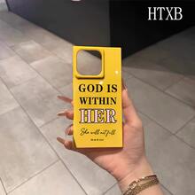 Funda con diseño de bloques con los Salmos de la Biblia, compatible con los modelos 16 Pro, 16, 15 Pro, 14, 14 Plus, 13, 13 Pro y 12 Pro. Serie 12 Pro. Diseño antigolpes con cobertura total, gran orificio, marco liso brillante y detalles llamativos. - Negro - Ver 4