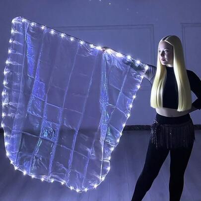 1个发光天使赞美横幅 - 可调节伸缩杆 | 非常适合万圣节、圣诞节、舞台表演、音乐节和派对