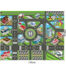 1pc City Traffic Game Mat, Thin, Non-Fuzzy, Large Size Non-Woven Fabric Game Mat, Waterproof And Moisture-Proof, Children's Toy Car Interactive Route Map, Room Decor, Educational Tool, Halloween And Christmas Gift, Made Of Non-Woven Fabric And Plastic. This Product Is Relatively Smooth When Placed On The Floor (Except For Small Cars), Children's Toys, Toys, Boys' Toys - Multicolor - View 6