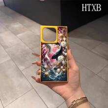 Funda para teléfono con diseño de bloques en blanco y negro con el símbolo de Piscis, compatible con las series 16 Pro, 16, 15 Pro, 14, 14 Plus, 13, 13 Pro, 12 Pro y 12 Pro. Diseño a prueba de golpes con cobertura total, orificio grande, marco liso y brillante, y detalles prominentes. - Negro - Ver 2