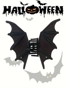 Pinza para el cabello con diseño de murciélago de Halloween - Pasador de cabello gótico y adorable para mujeres, pinza de metal tipo caimán para coleta, moño y recogidos, accesorios para el cabello de fiesta y festivales, accesorios de otoño, pasadores de cabello con diseño animal, accesorios de invierno