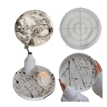 圆形硅胶混凝土模具，大底托盘形状，环氧粘土石膏模具，水果托盘设计，耐用材料，易于脱模