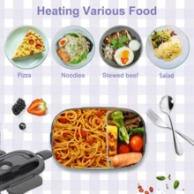 Herrfilk便携式车载家用电加热午餐盒 - 防漏微波炉加热便当盒，带可拆卸不锈钢内胆，1.5升容量，专为卡车司机设计 - 英規插(220-240V) - 查看 6