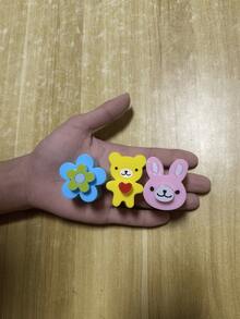 3 件套三明治切刀饼干面包模具兔子熊猫花朵便当盒装饰工具厨房小工具 - 彩色 - 查看 5