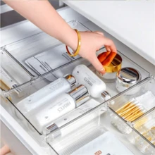 Kit 25 Organizadores Acrílico Transparente Empilhável Modular para Gavetas, Geladeiras Organização - Transparente - Visão 6