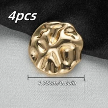 2/4 Stücke Vintage asymmetrische geprägte Metallknöpfe, modische dekorative Knöpfe für Mäntel, Pullover, Hemden, Jacken, Schuhe, Hüte, Taschen DIY Nähzubehör - Verschiedenfarbig - Übersicht 13