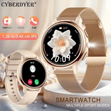 CyberDyer 1,26-calowy inteligentny zegarek dla kobiet z funkcją Bluetooth, wieloma trybami sportowymi, wodoodpornym monitorem snu IP68 i monitorem aktywności fizycznej w żywych kolorach