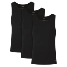 Calvin Klein Men's 3 Pack Round Neck Tank Tops Black - Black - View 1