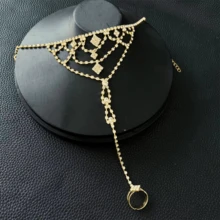 Elegant Multi-Layer Rhinestone Toe Ring Anklet Fashion Jewelry For Beach Holidays Foot Jewelry - 腳鍊 - 查看 2
