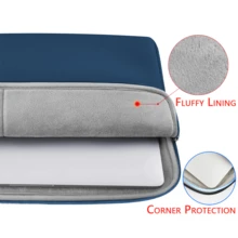 Túi đựng máy tính xách tay bên trong cho 11 13 14 15 16 inch có lớp lót mềm mại và thiết kế đơn giản tương thích với Apple, Hp, Asus Túi đựng máy tính xách tay Maillard màu thu đông kiểu Maillard Túi đựng máy tính xách tay tối giản cho lớp học Túi đựng đồ cho giáo viên Túi đựng đồ cho lớp học - Màu xanh hải quân - Xem 2