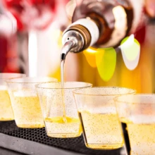 9 Oz 50 PCS Gold Glitter Plastic Cups, Gold Rimmed Disposable Wine Glasses Disposable Glitter Cups, Elegant Plastic Cocktail Glasses, Gold Rimmed Plastic Cups, Fancy Party Cups For Wedding, Birthday, Holiday - 金閃 9 oz - 查看 10