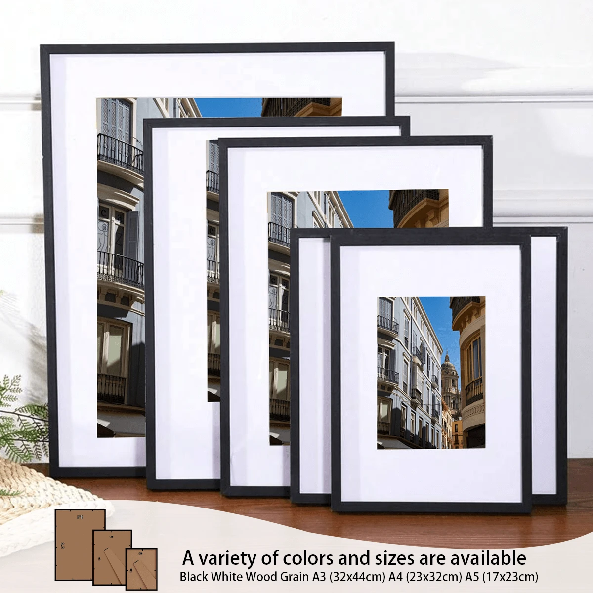 1/3pcs Black And Other Multi-Color A3A4A5 Photo Frames, 32x45cm/23x32cm/17x23cm Size High-End Metal Wall-Mounted Photo Frames, A4 Photo Frames With A5 Inch Print Pads, Black Poster Frames With Glass Photo Frames, Wall-Mounted Kits,
