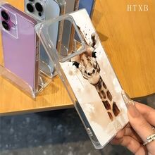Funda tipo bloque con diseño de jirafa. Compatible con los modelos 16 Pro, 15 Pro, 14, 14 Plus, 13, 13 Pro, 12 Pro y 12 Air. Transparente, con cobertura total, resistente a golpes y con un diseño elegante. - transparente - Ver 5