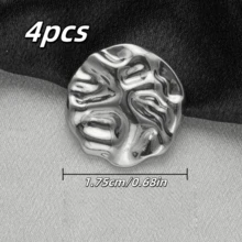 2/4 Stücke Vintage asymmetrische geprägte Metallknöpfe, modische dekorative Knöpfe für Mäntel, Pullover, Hemden, Jacken, Schuhe, Hüte, Taschen DIY Nähzubehör - Verschiedenfarbig - Übersicht 17