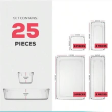 Kit 25 Organizadores Acrílico Transparente Empilhável Modular para Gavetas, Geladeiras Organização - Transparente - Visão 7