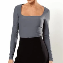 1 Plain Fabric None Knit Modern Travel Evening Wedding Winter - Grey - View 2