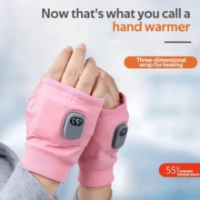 1 Pair Unisex Rechargeable Heated Gloves - Fingerless Design, 1800mAh Battery, 3-Layer Fabric, Fast Heating & Warm, 3 Temperature Levels (113°F, 122°F, 131°F), Flexible Touchscreen Gloves, Suitable For Outdoor Travel, Camping, Office Work And Leisure Activities