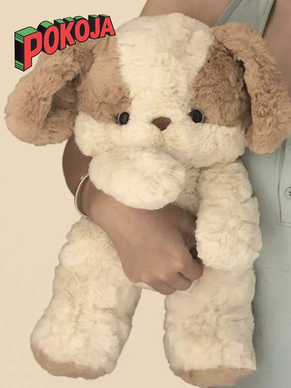 1 pieza Muñeco de peluche de cachorro lindo de 25CM/9.84IN, muñeco de perro de peluche suave, accesorio para fotos, decoración para el hogar, sofá, cama, coche, regalo de cumpleaños para familia, amigos, estudiantes