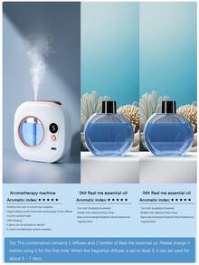 جهاز نشر العطور المنزلي، جهاز أروماثيرابي قابل للشحن، رذاذ أروماثيرابي كهربائي قابل للتثبيت على الحائط، مع إضاءة محيطة ملونة. يحتوي على 5 أوضاع عمل قابلة للتعديل و6 روائح أروماثيرابي للاختيار منها. الروائح طازجة وطبيعية، ويمكن وضعه في غرفة النوم أو غرفة المعيشة أو المكتب أو الحمام