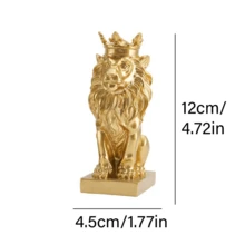 1 pieza Estatua del Rey León con corona, decoración de estilo nórdico para el hogar y el estudio, figura coleccionable, adecuada para la decoración del hogar, la decoración del dormitorio, la oficina y los estudiantes, el mejor regalo de Navidad