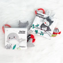 Black & White Cloth Book, Early Education Book With 3D Tail, Baby Won't Bite, Infant Cognitive Toy