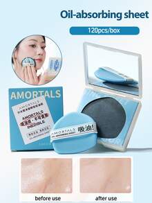 Amortals 120 tờ giấy thấm dầu 3 trong 1, gương & bông phấn, giấy thấm dầu tiện lợi để kiểm soát dầu, phù hợp với mọi loại da, lý tưởng cho người mới bắt đầu, nghệ sĩ trang điểm, quà tặng, ngày, đám cưới, Giáng sinh, mùa đông, Halloween, lễ tạ ơn, tốt nghiệp, sinh nhật, ngày lễ, mùa xuân/thu, Y2K, phụ nữ thời trang, thương hiệu mỹ phẩm, tiệc làm đẹp, bãi biển, du lịch, cắm trại, sự kiện trường học, đồ trang trí, cosplay cô gái hoa hồng, không gian trang điểm cao cấp, giấy thấm dầu, làm đẹp, sản phẩm chăm sóc da, spa, chăm sóc bản thân, dụng cụ chăm sóc da, chăm sóc da mặt, đồ dùng thẩm mỹ, da, sữa rửa mặt, chăm sóc da mặt - màu đen - Xem 3